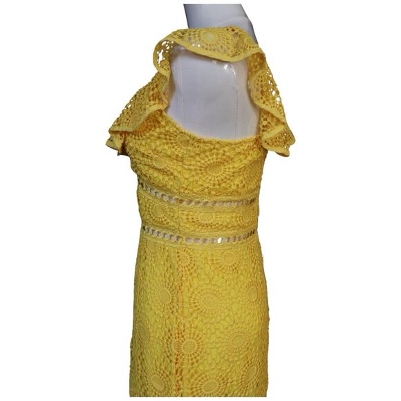 Saylor Leilani Lace Midi In Yellow Women’s Size XS - Picture 9 of 14